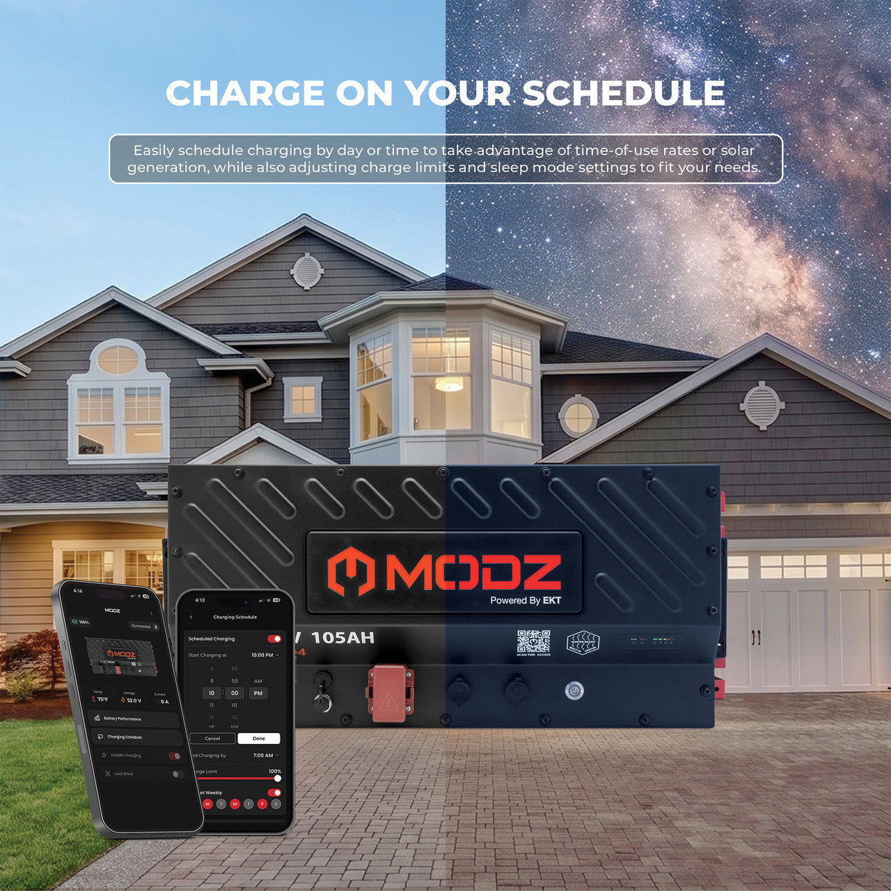 MODZ® 51.2V 105Ah Slim Lithium Battery Bundle